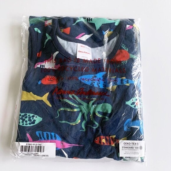 NEW Hanna Andersson Girl Sea life Print Girl Dress With Pockets 10 Years 140 Cm - Picture 9 of 9